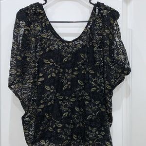 Black/ Gold Mesh Blouse